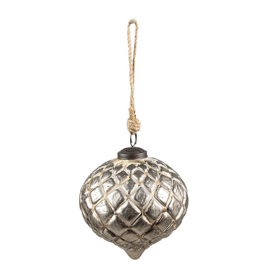 Clayre & Eef | Kerstbal Beige 9x9x9 cm | 6GL3852