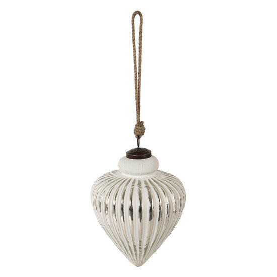 Clayre & Eef | Kerstbal Wit ø 13x17 cm | 6GL3865