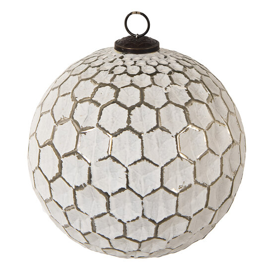Clayre & Eef | Kerstbal Wit ø 15x15 cm | 6GL3870