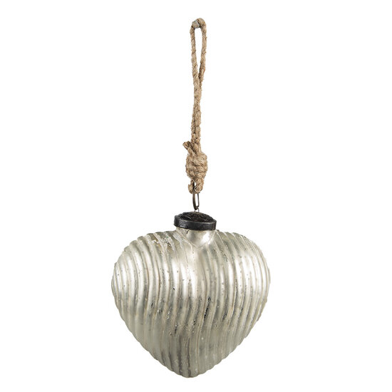 Clayre & Eef | Kerstbal Zilverkleurig 9x4x10 cm | 6GL3878