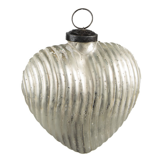 Clayre & Eef | Kerstbal Zilverkleurig 11x5x12 cm | 6GL3879