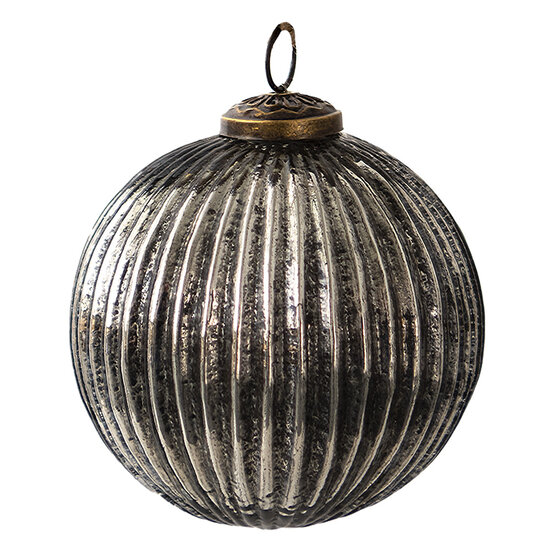 Clayre & Eef | Kerstbal Zwart ø 10x10 cm | 6GL3908