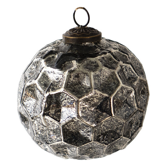 Clayre & Eef | Kerstbal Zwart ø 10x10 cm | 6GL3916