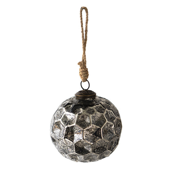 Clayre & Eef | Kerstbal Zwart ø 10x10 cm | 6GL3916