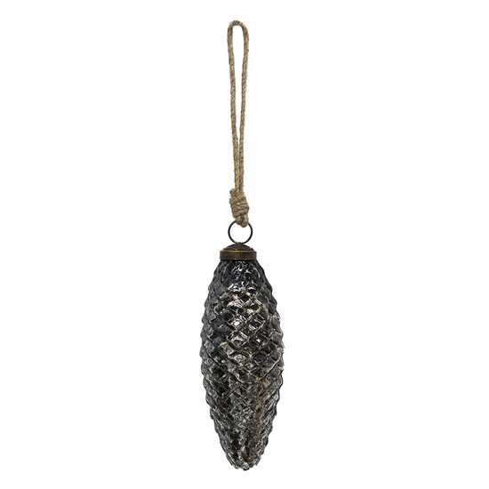 Clayre & Eef | Kerstbal Zwart ø 6x17 cm | 6GL3924