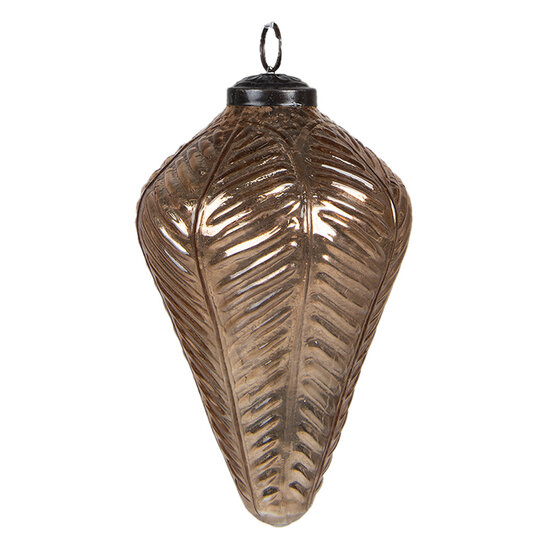 Clayre & Eef | Kerstbal XL Goudkleurig ø 10x16 cm | 6GL4012
