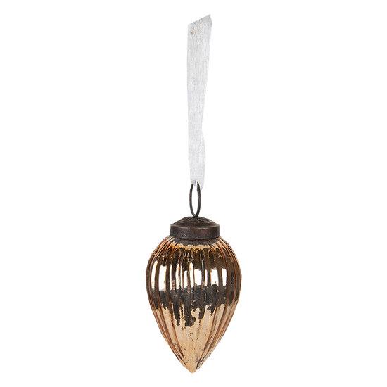 Clayre & Eef | Kerstbal Goudkleurig ø 5x8 cm | 6GL4020