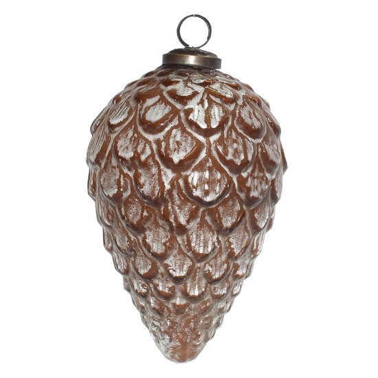 Clayre & Eef | Kerstbal Bruin ø 10x16 cm | 6GL4045