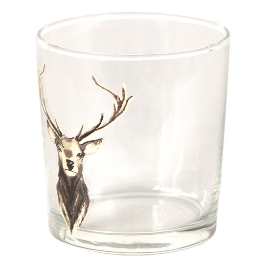 Clayre & Eef | Waterglas Transparant Bruin ø 8x9 cm / 250 ml | 6GL4084