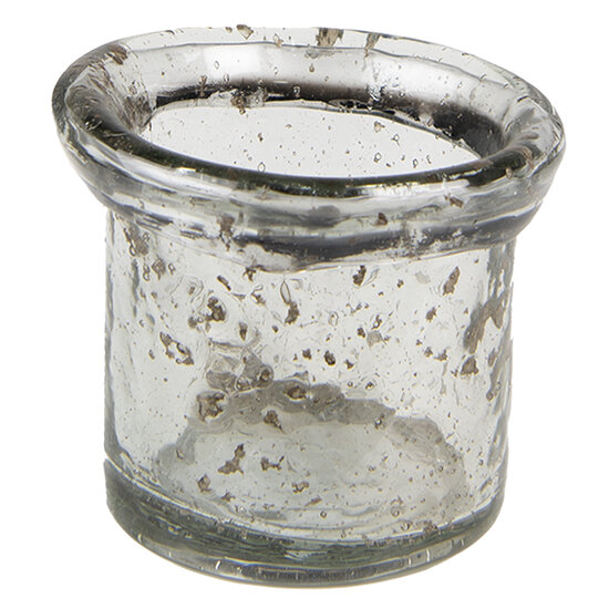 Clayre & Eef | Glazen Theelichthouder Transparant ø 10x9 cm | 6GL4281