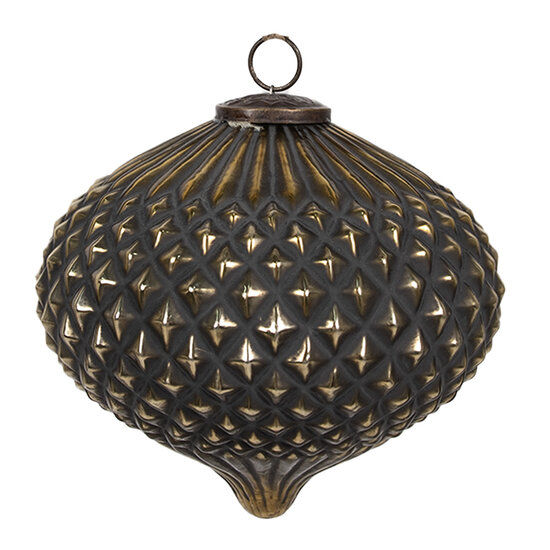 Clayre & Eef | Kerstbal Zwart ø 10x13 cm | 6GL4317