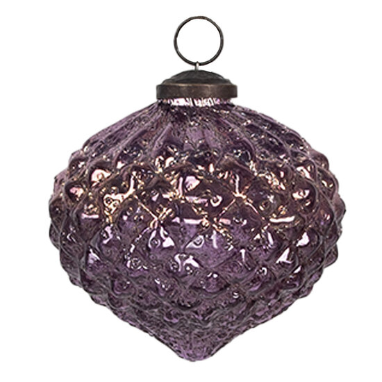 Clayre & Eef | Kerstbal Paars ø 8x8 cm | 6GL4324