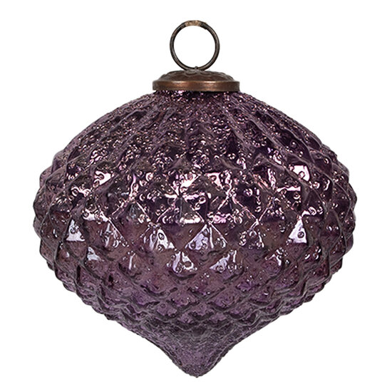 Clayre & Eef | Kerstbal Paars ø 15x12 cm | 6GL4326