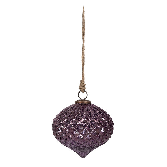 Clayre & Eef | Kerstbal Paars ø 15x12 cm | 6GL4326