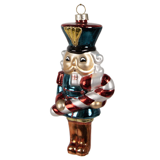 Clayre & Eef | Kersthanger Blauw Rood 7x5x15 cm | 6GL4337