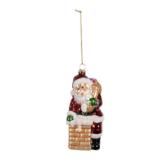 Clayre & Eef | Kersthanger Rood Goudkleurig 6x6x12 cm | 6GL4351