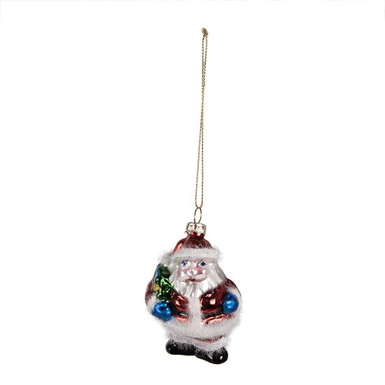 Clayre & Eef | Kersthanger Rood Wit 5x4x8 cm | 6GL4355