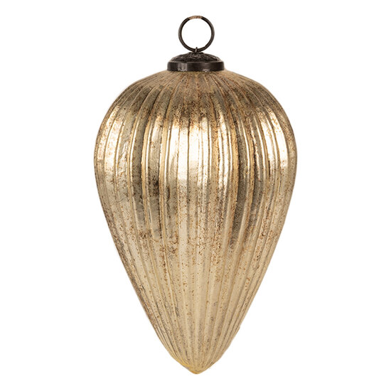 Clayre & Eef | Kerstbal Goudkleurig ø 14x20 cm | 6GL4364L