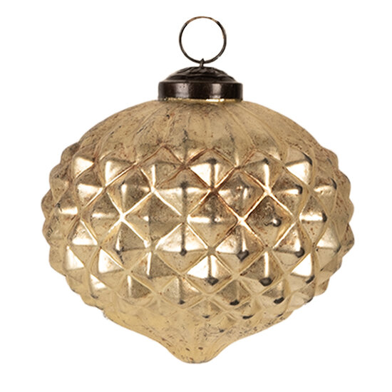 Clayre & Eef | Kerstbal Goudkleurig ø 10x10 cm | 6GL4365S