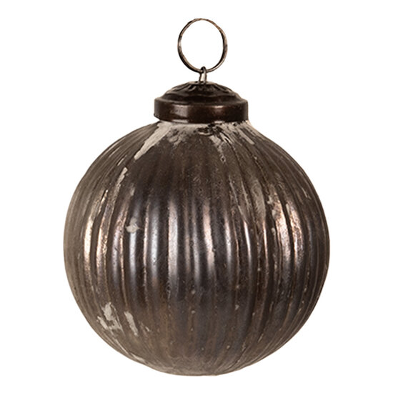 Clayre & Eef | Kerstbal Grijs ø 8x8 cm | 6GL4366S