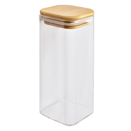 Clayre & Eef | Voorraadpot Deksel Transparant 6x6x15 cm | 6GL4419