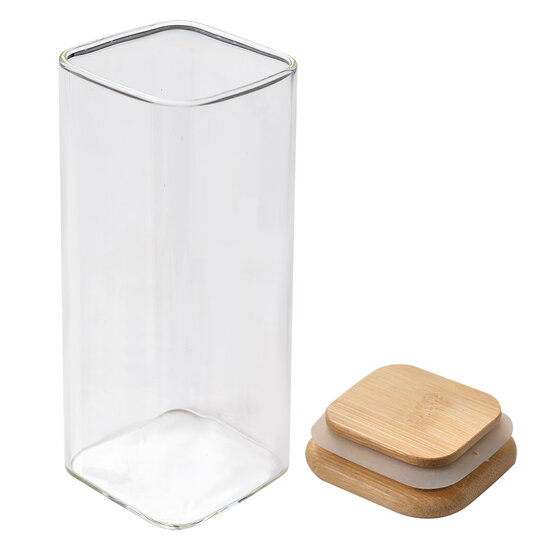 Clayre & Eef | Voorraadpot Deksel Transparant 6x6x15 cm | 6GL4419