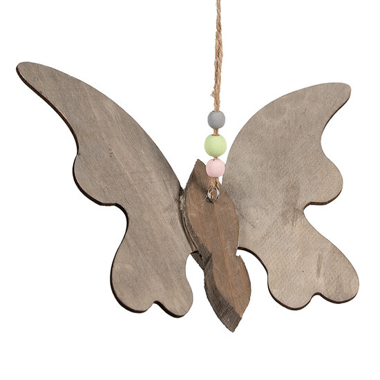 Clayre & Eef | Decoratie hanger vlinder Bruin 21x3x15 cm | 6H2320