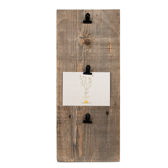 Clayre & Eef | Fotolijst met 3 Klemmen Bruin 15x3x36 cm | 6H2362