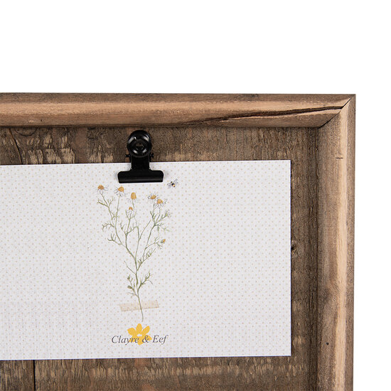 Clayre & Eef | Fotolijst met Klemmen Bruin 20x3x30 cm | 6H2363