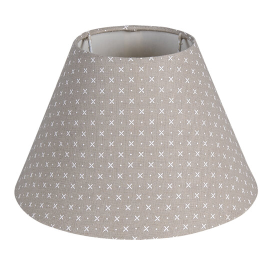 Clayre & Eef | Lampenkap Grijs ø 25x16 cm / E27 | 6LAK0510