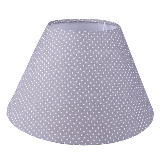 Clayre & Eef | Lampenkap Grijs Wit ø 23x15 cm / E27 | 6LAK0529M