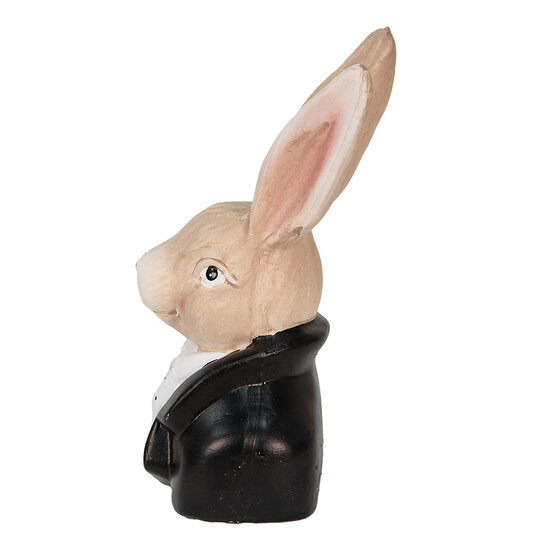 Clayre & Eef | Decoratie Beeld Konijn Zwart 11x10x19 cm | 6MG0025