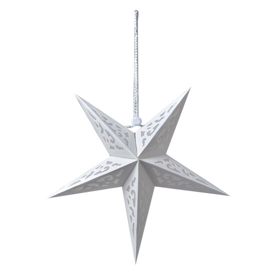 Clayre & Eef | Kerstdecoratie Ster Wit 30x10x30 cm | 6PA0511S