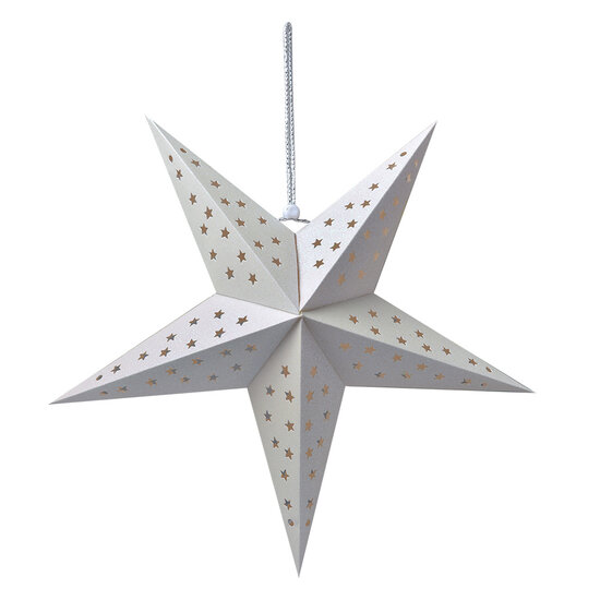 Clayre & Eef | Kerstdecoratie Ster Wit 45x15x45 cm | 6PA0512MW