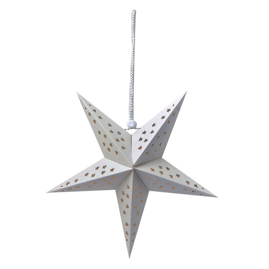 Clayre & Eef | Kerstdecoratie Ster Wit 30x10x30 cm | 6PA0512SW