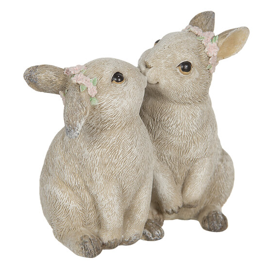 Clayre & Eef | Decoratie Beeld Konijn Beige 10x6x10 cm | 6PR2341