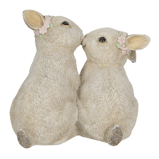 Clayre & Eef | Decoratie Beeld Konijn Beige 10x6x10 cm | 6PR2341