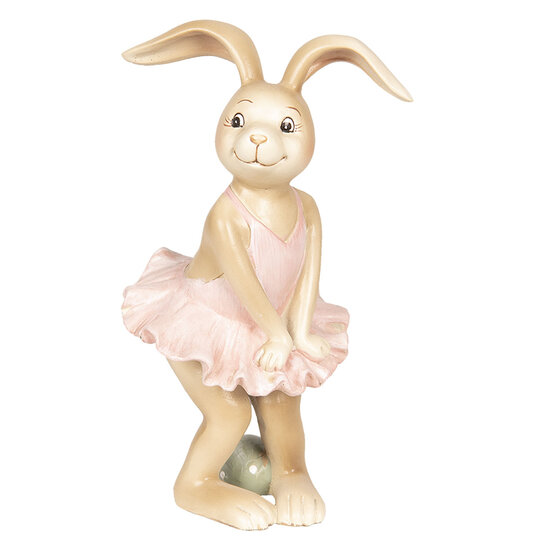 Clayre & Eef | Decoratie Beeld Konijn Bruin 7x7x13 cm | 6PR2629