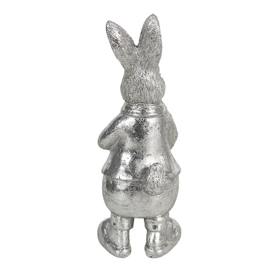 Clayre & Eef | Decoratie Beeld Konijn Zilverkleurig 6x6x13 cm | 6PR3096ZI