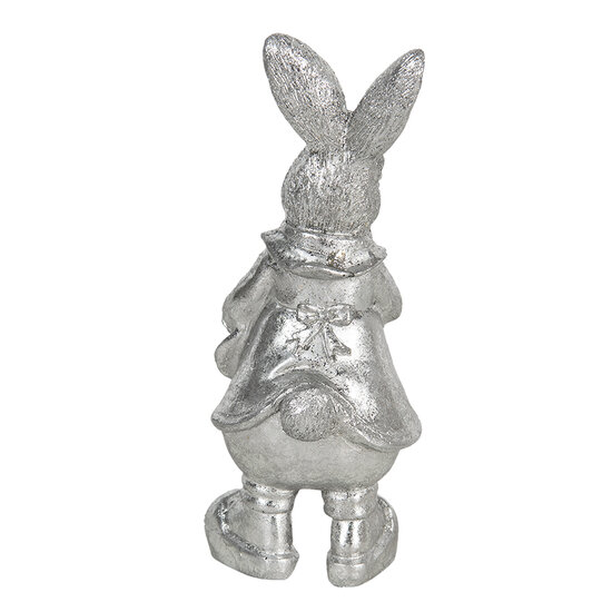 Clayre & Eef | Decoratie Beeld Konijn Zilverkleurig 6x6x13 cm | 6PR3097ZI