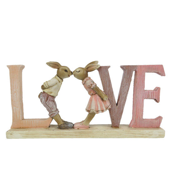 Clayre & Eef | Decoratie Konijn Roze 19x3x9 cm | 6PR3289