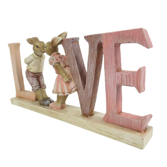 Clayre & Eef | Decoratie Konijn Roze 19x3x9 cm | 6PR3289