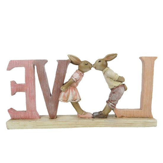 Clayre & Eef | Decoratie Konijn Roze 19x3x9 cm | 6PR3289