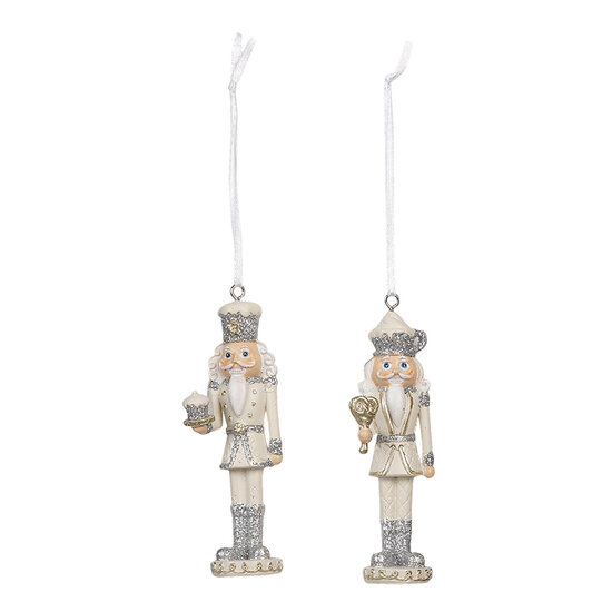 Clayre & Eef | Decoratie Hanger Notenkraker Zilverkleurig (2) 3x3x10 cm | 6PR3459