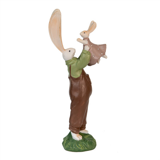 Clayre & Eef | Decoratie Beeld Konijn Bruin 10x7x25 cm | 6PR3566