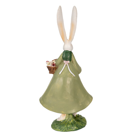 Clayre & Eef | Decoratie Beeld Konijn Groen, Rood 10x7x25 cm | 6PR3567