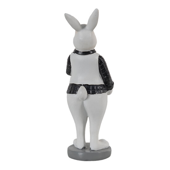 Clayre & Eef | Decoratie Beeld Konijn Zwart, Wit 5x5x15 cm | 6PR3576