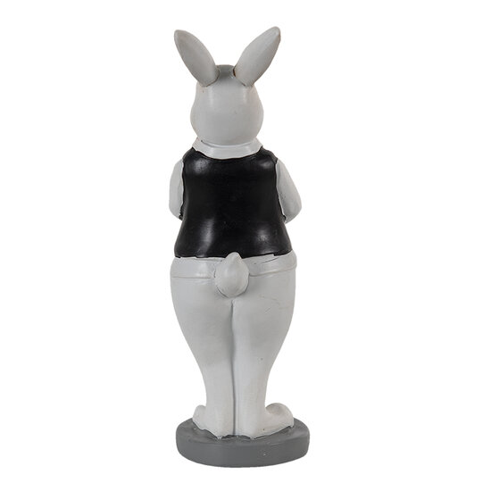 Clayre & Eef | Decoratie Beeld Konijn Zwart, Wit 5x5x15 cm | 6PR3584