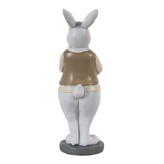 Clayre & Eef | Decoratie Beeld Konijn Beige, Wit 5x5x15 cm | 6PR3585