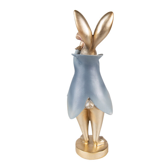 Clayre & Eef | Decoratie Beeld Konijn Goudkleurig 9x8x26 cm | 6PR3627